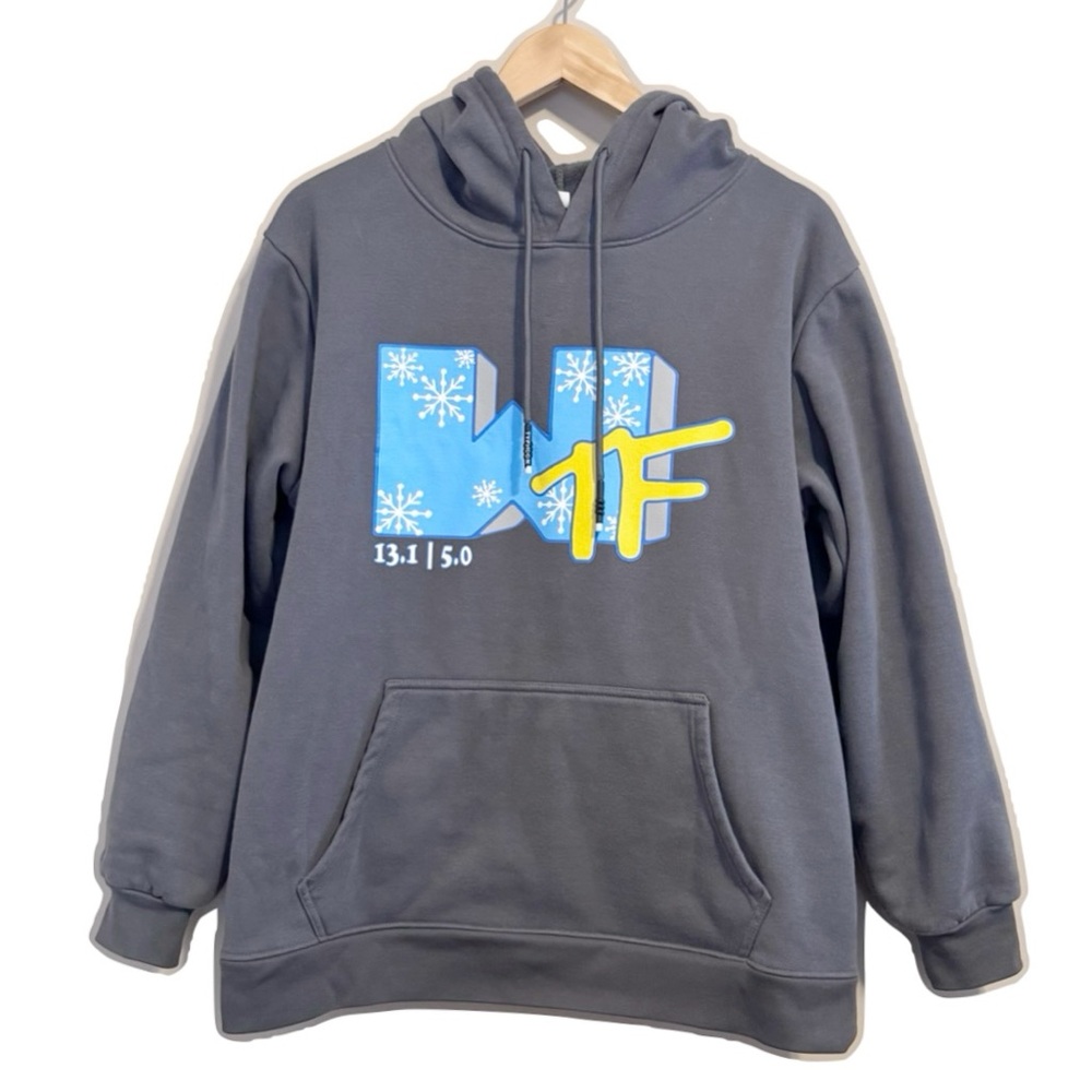 Winter Trail Fest 3 for 15 SALE CLEARANCE Gray WTF Sweatshirt Hoodie Large